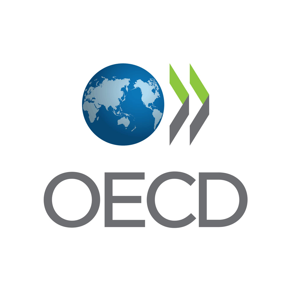 OECD logo with a blue globe and green arrows